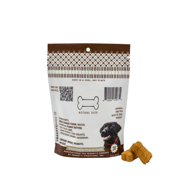 Calming Dog Treat CBD back of package